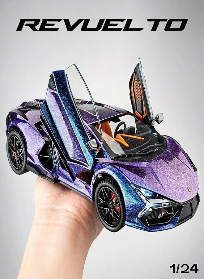 Magicwand® Metal Die-Cast Lamborrghini Revuel-to Car with Openable Doors & Pull Back Action - Image 3